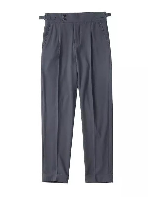 Men's British-Style Wrinkle-Resistant Dress Pants - Casual, Versatile, and Stylish French Suit Trousers