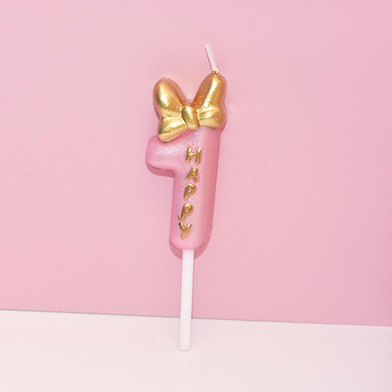 

Розовая свеча на день рождения, 0-9 номеров, топпер для торта, свечи для детей, для маленьких девочек, украшения для первого дня рождения, принадлежности, инструменты для выпечки своими руками