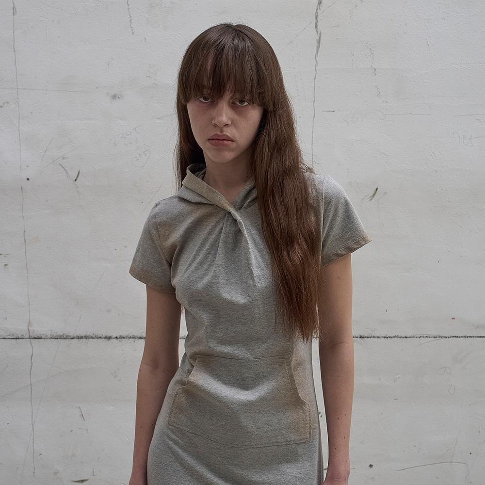 Lcdc Tm Hooded Twisted Dress (Melange Gray)