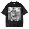100% Cotton Vintage Washed Ariana Grande Petal Violent Fairy Pop Core T Shirt Men Letter Live Laugh Love Retro Loose Tees Shirts