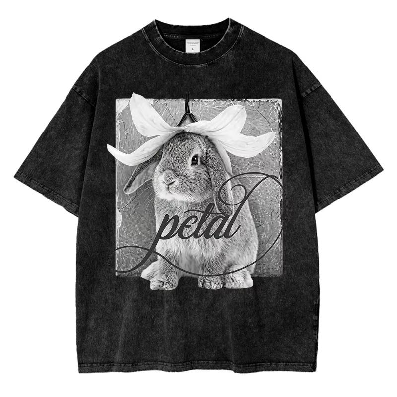 100% Cotton Vintage Washed Ariana Grande Petal Violent Fairy Pop Core T Shirt Men Letter Live Laugh Love Retro Loose Tees Shirts
