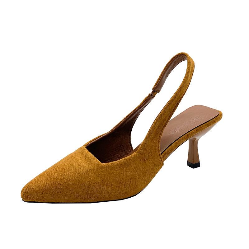 

Black high heels women s 2025 spring new small French Korean version single shoes with pointed thin heels sandals versatile 42