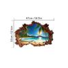 Sunshine Sea View Mural For Home Decoration Aesthetic Rooms Wall Hole Art Blue Water Beach Coconut Trees Vinyl Poster Stickers