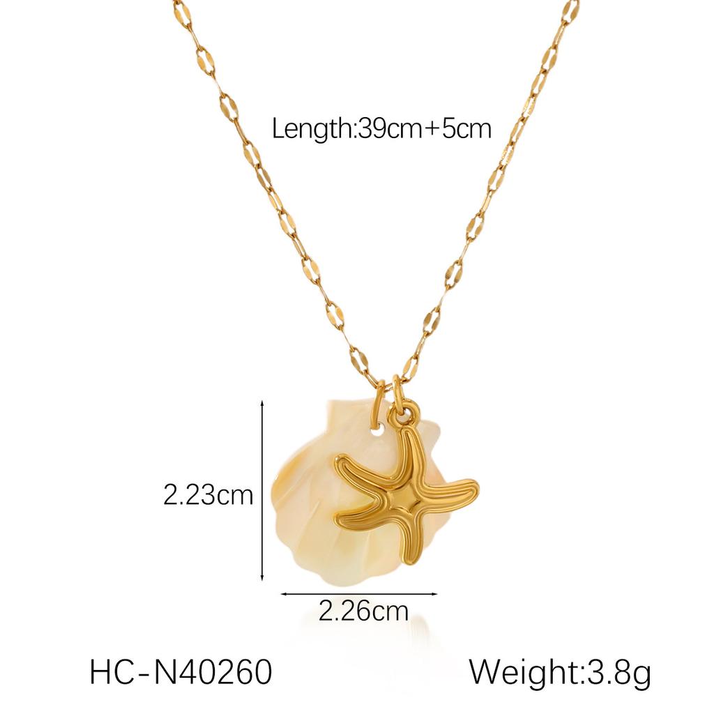 Ocean Seahorse Shell Pendant Necklace Minimalist Collarbone Chain Jewelry