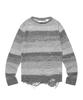 THEVINYLHOUSE Grunge Stripe Sweater Gray