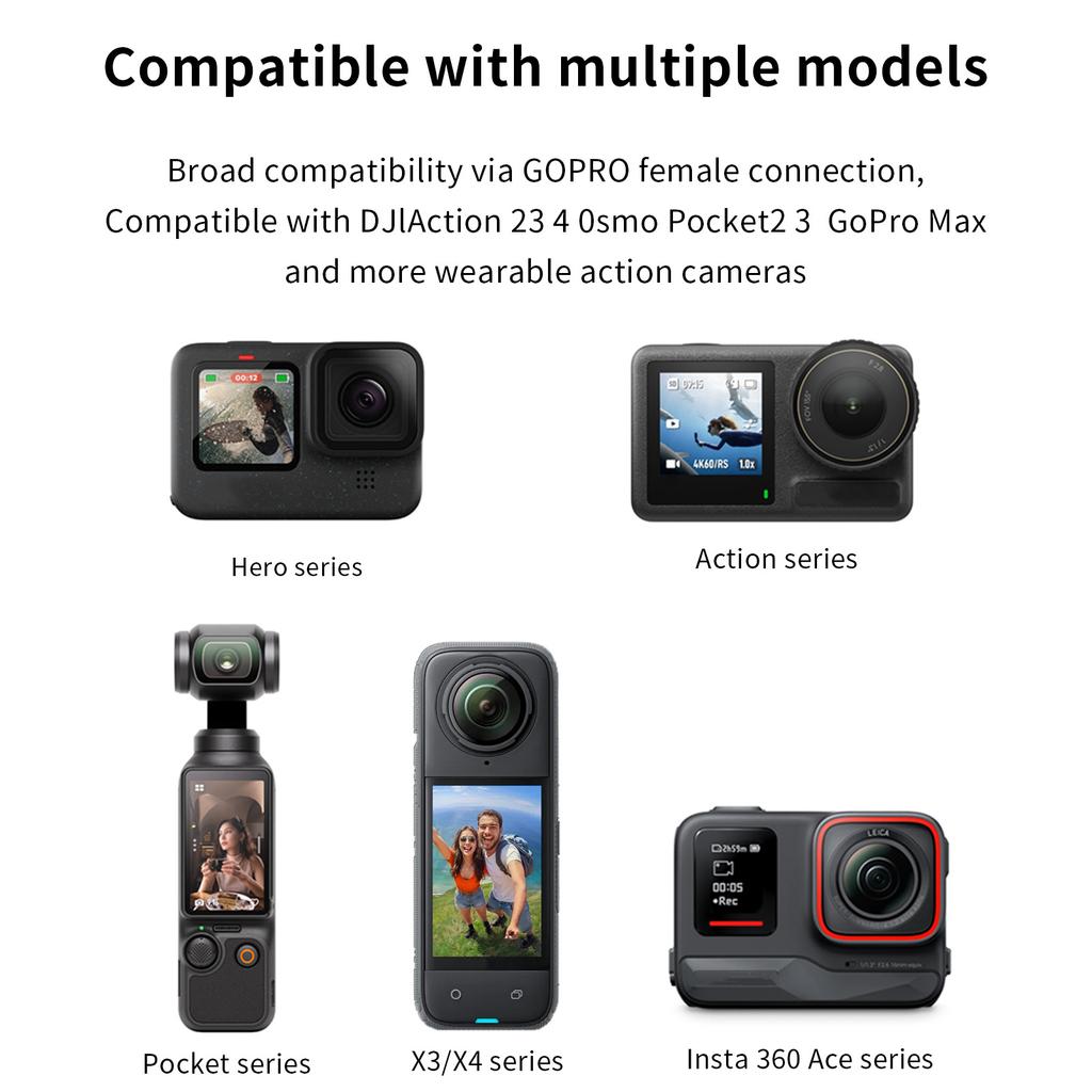 For GoPro/DJI/Insta360 Action Camera 360 Degrees Rotation Backpack Clip Camera Mount Bracket