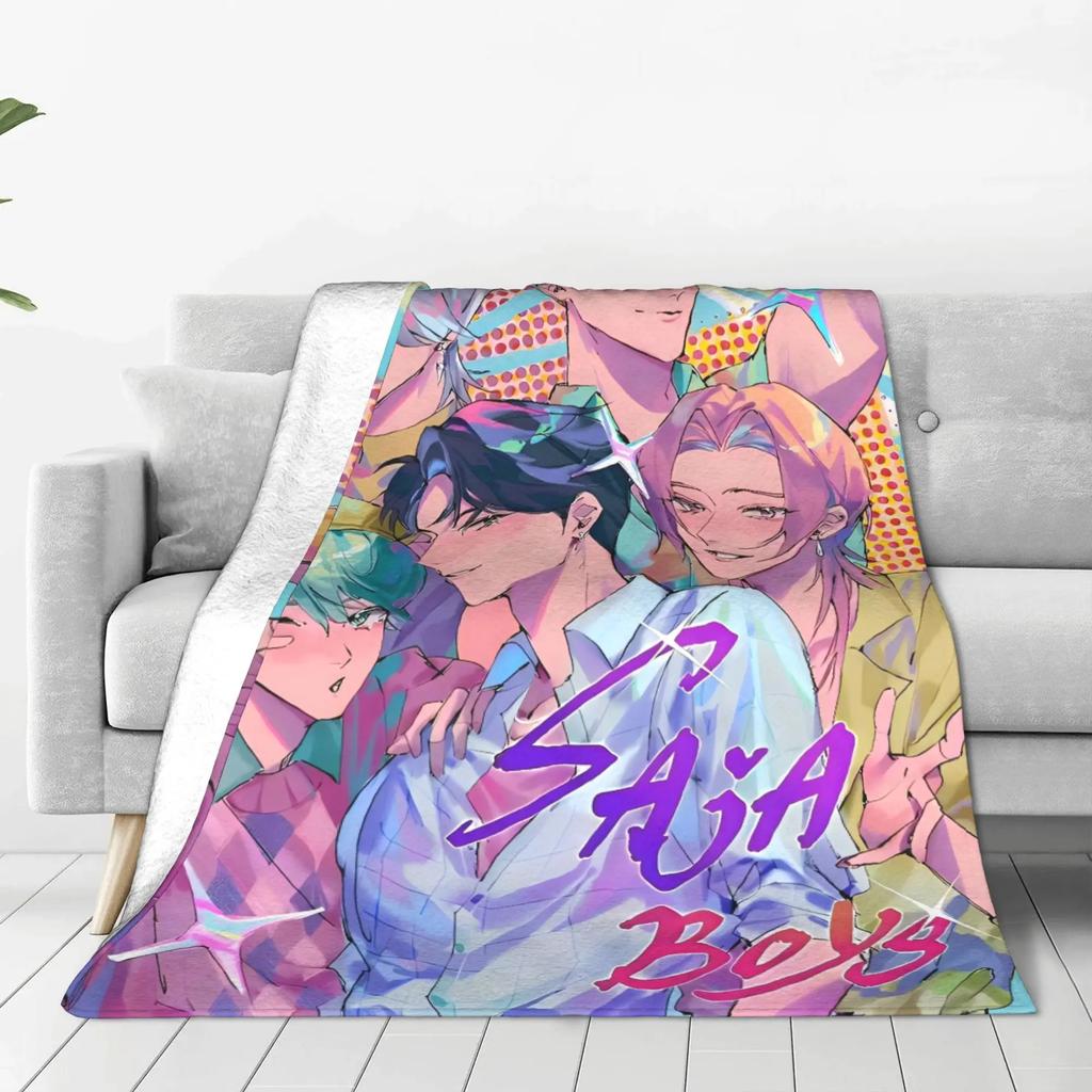 Super Warm Kpop Demon Hunter Plush Throw Blanket for Home Decor Abby Flannel Design Quality Bedspread