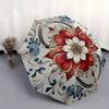 1pc Red and White Floral Mandala Umbrella with Plastic Handle,Suitable for All Seasons Home Travel Outdoor UmbrellaB1697