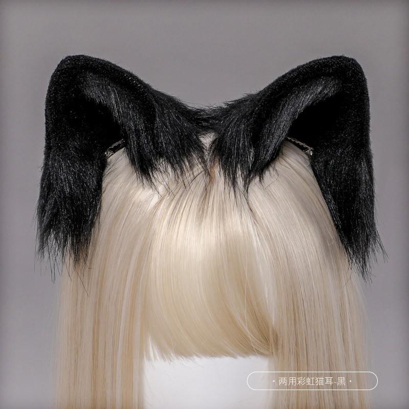 Set de Pinces Bandeau Oreilles de Chat Kawaii Fait Main Mode Lolita Accessoire Cosplay pour Filles