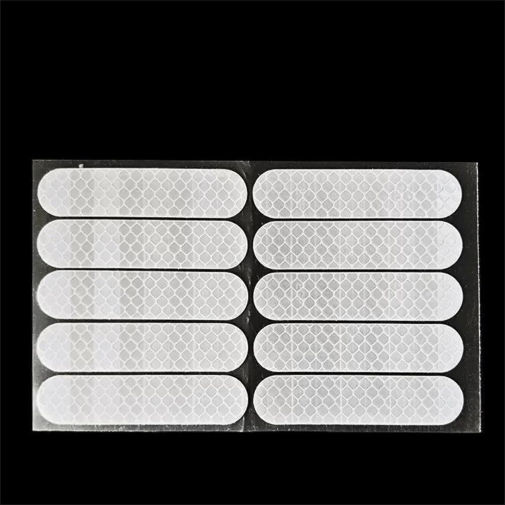 10pcs Safety Warning Reflective Sticker Anti-collision Fluorescent Reflective Tape Motorcycle белый