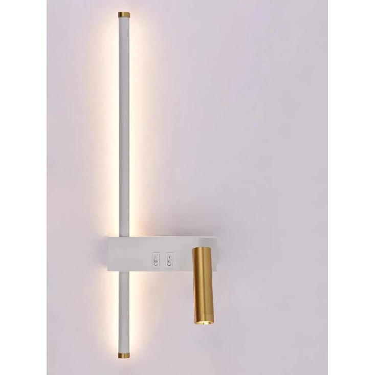New Reading With Switch Minimalist Wall Lamps Bedroom Bedside Strip Lights Nordic 2023 Master Bedroom Line Background Wall Lamps