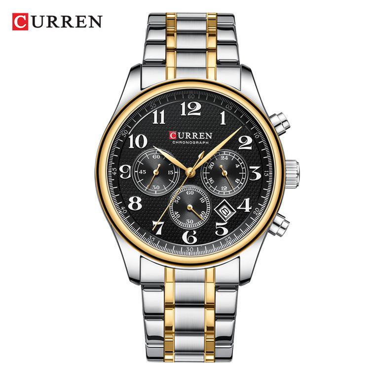 CURREN 8466 Men's Multifunctional Steel Chronograph Quartz Watch