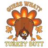 Schwarzes T-Shirt mit Truthahn-Hintern-Cartoon-Druck und Text Rate mal Truthahn-Hintern Thanksgiving-Thema Freizeitkleidung für Männer und Frauen
