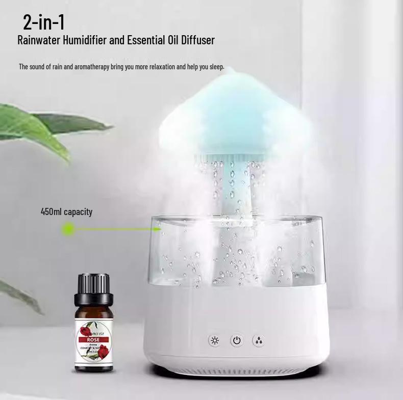 Umidificatore Pioggia Nuvola con Luci Colorate & Atomizzazione Ultrasonica