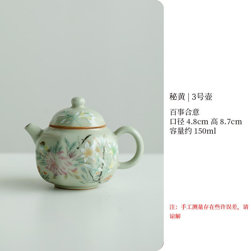 Tetera Antigua Estilo Chino Ru Ware Retro Cerámica Doméstica Tamaño Pequeño Olla Hexagonal Juego de Té Kung Fu Tetera