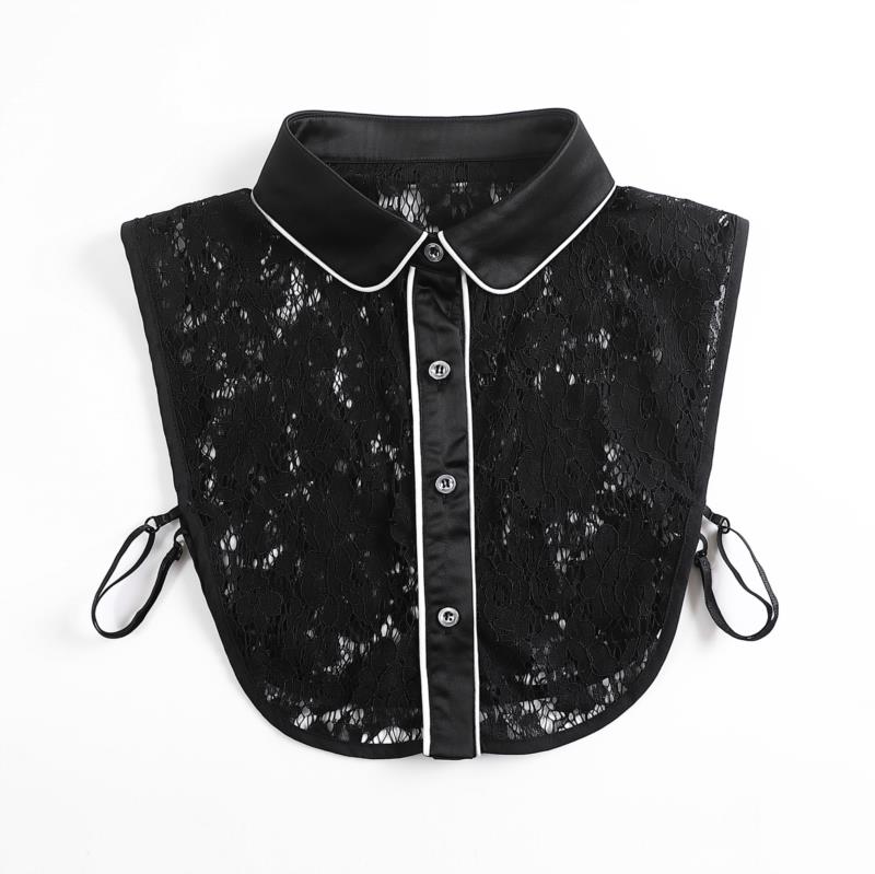 Women Embroidery Lace Detachable Lapel Fake Collar Shirt White Ruffles False Collar Woman Removable False Blouse Nep Kraagie