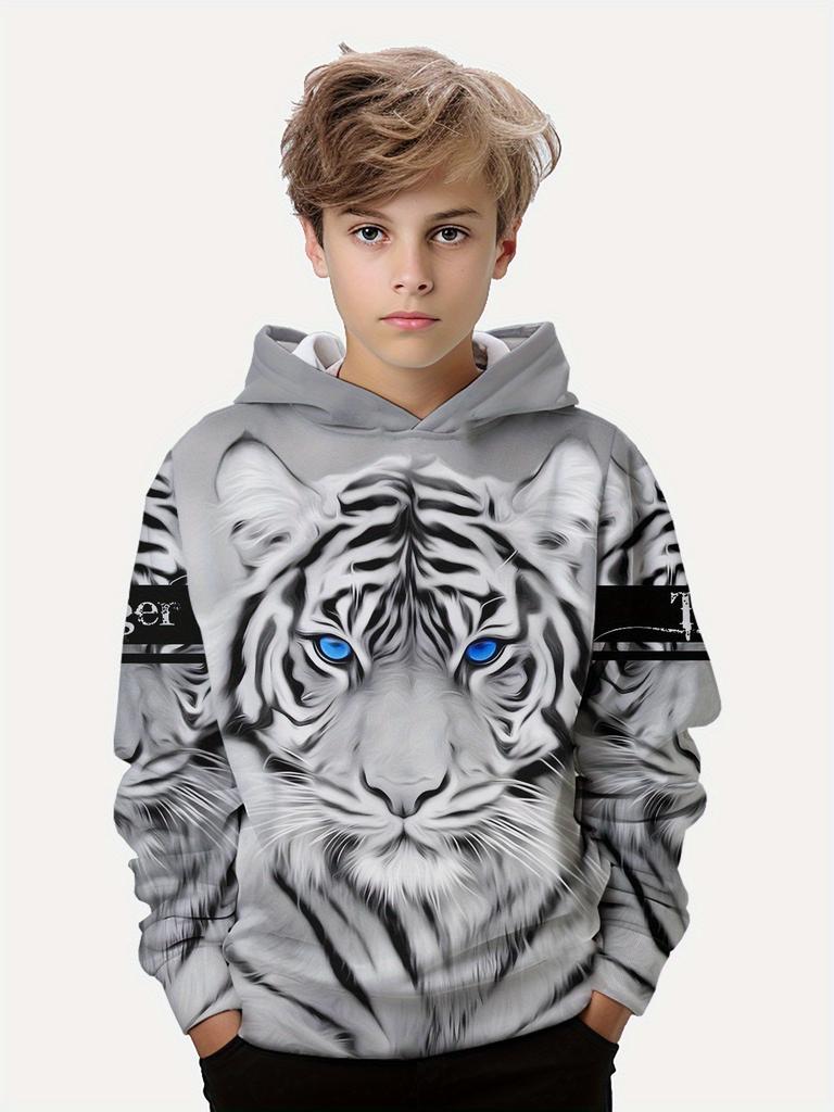 Kids Clothes Boys Hoodies Long Sleeve 3D Tigers Print Children Spring Fall Clothes Casual Outdoor Stylish Boy Girl Clothes Tops