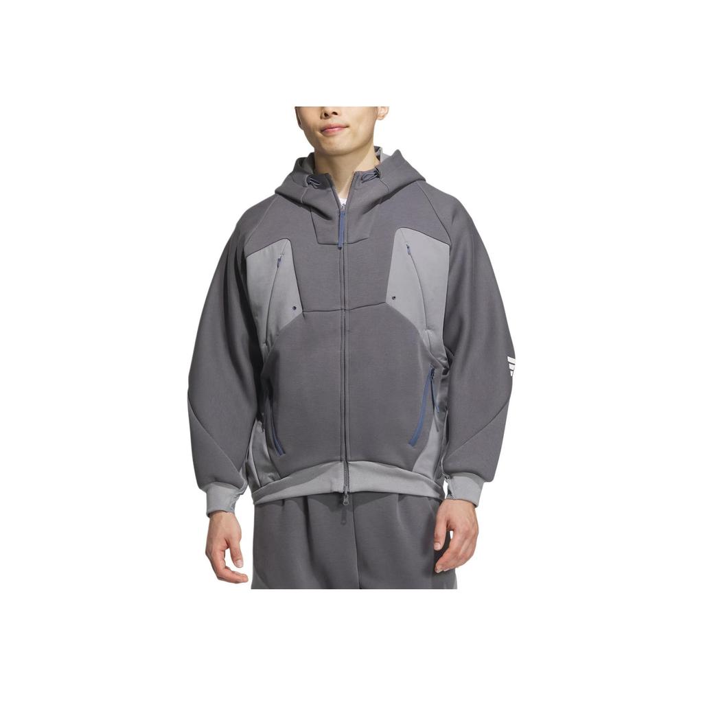 Adidas Essentials Fleece Full-Zip Hoodie Men Black JM6189