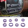 8X Purple Console Radio AC/Air Condition Switch Trim for Chevy Silverado 2014-18