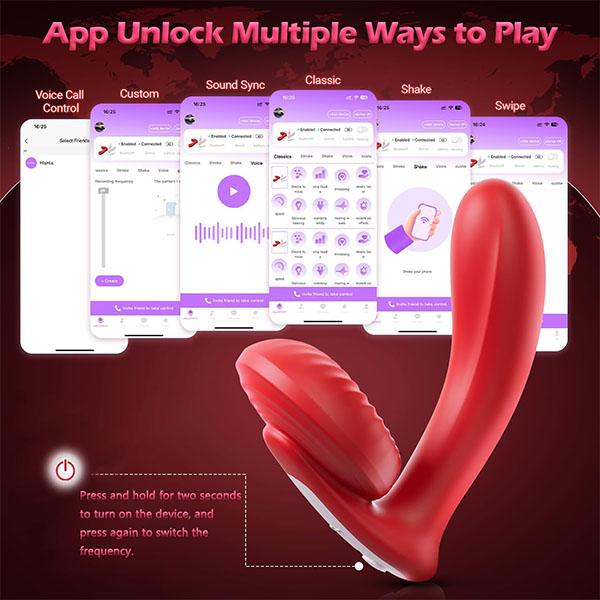 Wearable Vibrator 3IN1 App Female Sex Toy, G Spot Clitoral Nipple Vibrator, Tongue Licking Heating Sex Toy for Women