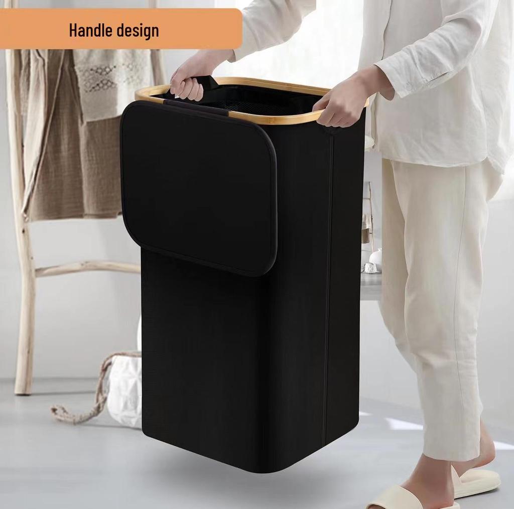 Foldable Laundry Basket with Inner Bag - Bathroom & Bedroom Storage, Oxford Cloth Hamper