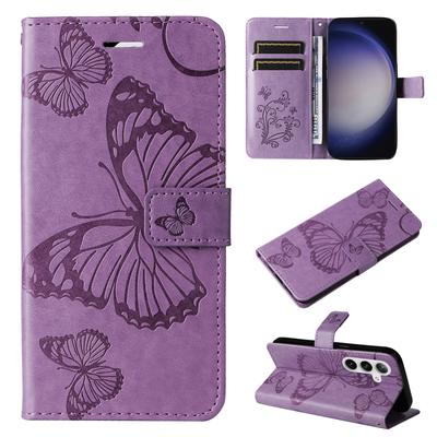 Big Butterfly Case For Samsung Galaxy S25 S24 S23 S22 S21 S20 Ultra FE S10 S9 Plus S25 Edge Wallet Card Leather Phone Book Cover