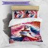 3pcs Custom Name Cartoon Harley Quinn Bedding Set Duvet Cover Closure Includes 1 Duvet Cover & 2 Pillowcases for All Seasons Bedroom Decor