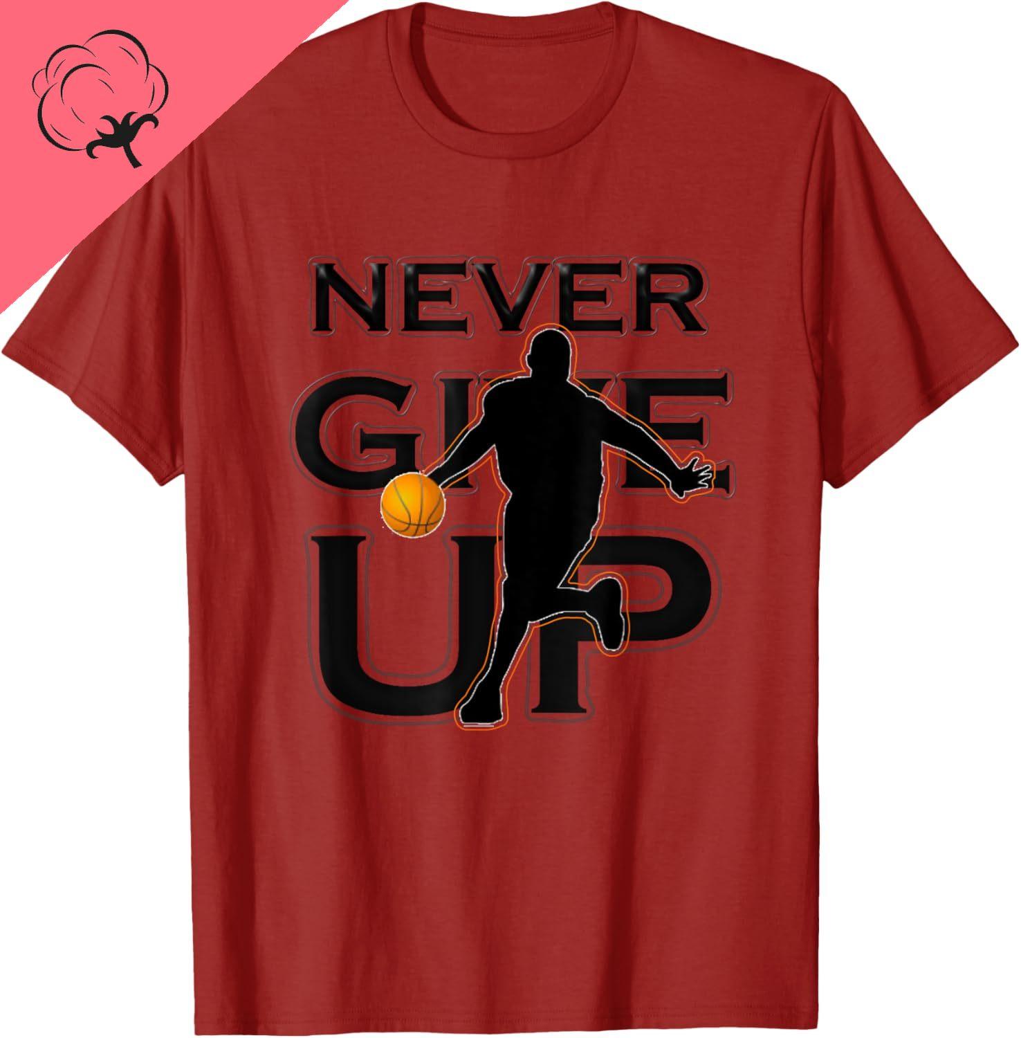 100 Cotton Short Sleeve Tee Never Give Up TShirt  Basketball TShirt TShirt Women Goth Clothes S