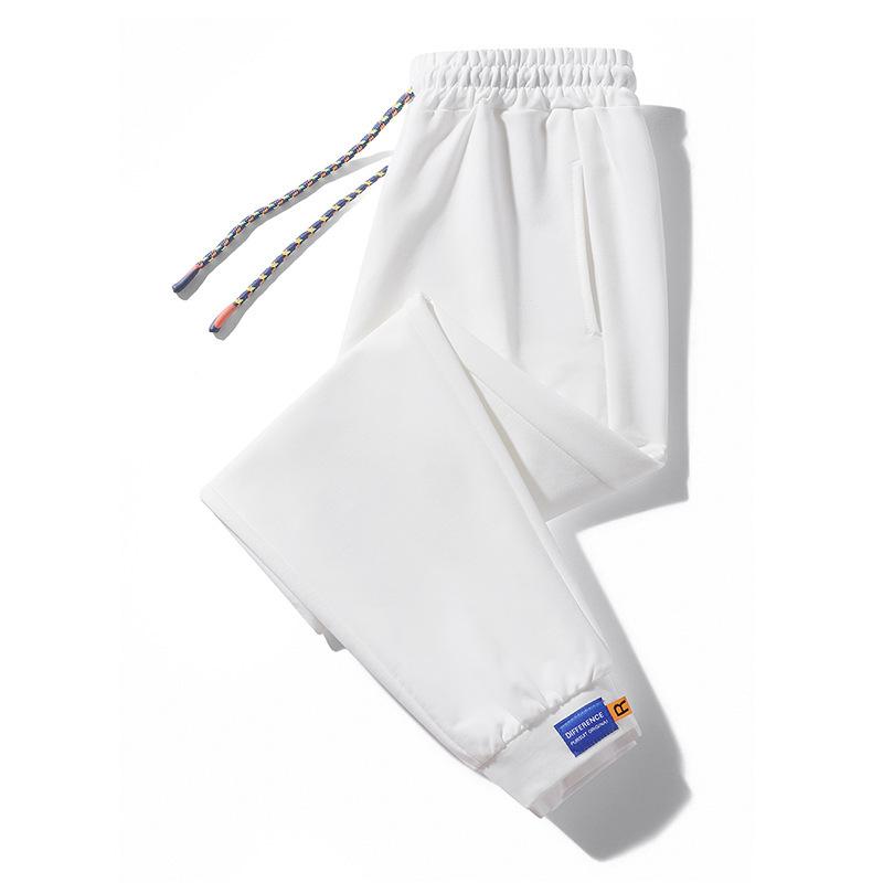 

Спортивные штаны мужские, весна и осень, универсальные, трикотажные, свободные, большого размера, повседневные, удобные, красивые, на шнурках, брюки Nine-minute M белый