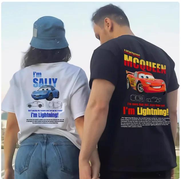 Rodinné Léto Pánské Dámské Sally Jsem Blesk Auta McQueen Grafické Tričko Doplňky Zábavná Bavlna Pár Top Dětské Tričko