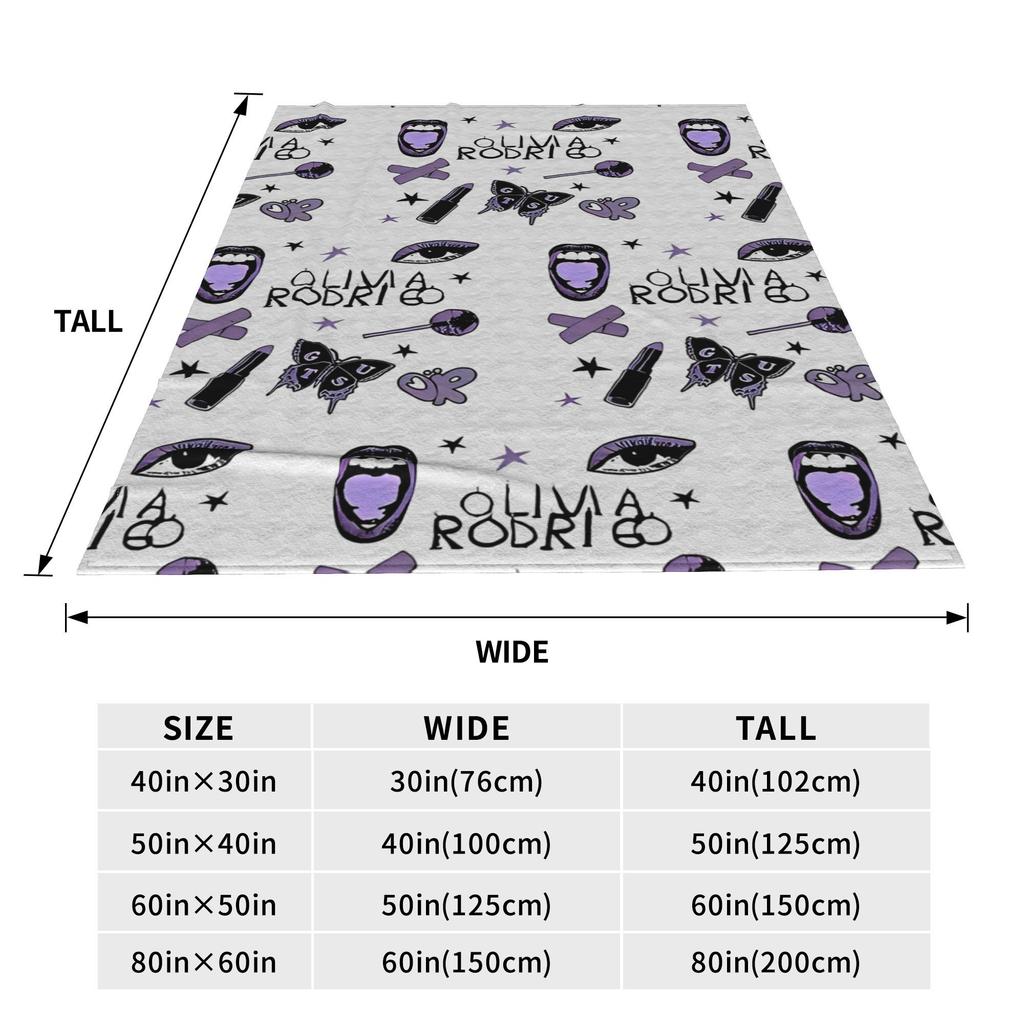 O-Olivia Vampire Rodrigos Fleece Throw Blanket Sour Blankets for Sofa Travel Lightweight Thin Bed Rug,