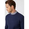 Maine Mens Cable Cotton Crew Neck Sweatshirt