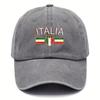 Unisex Vintage Italian Baseball Cap  Adjustable Snapback Soft Textile Hat with Italia Flag AllSeason Outdoor Sun Hat for Unisex