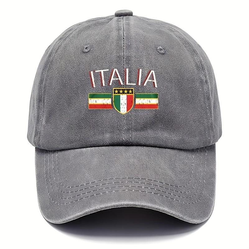 Unisex Vintage Italian Baseball Cap Adjustable Snapback Soft Textile Hat with Italia Flag AllSeason Outdoor Sun Hat for Unisex