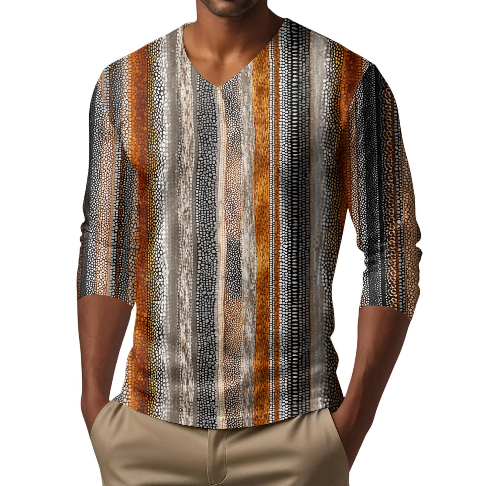 

Мужская футболка с V-образным вырезом, повседневная, модная, с принтом, с длинным рукавом XXL