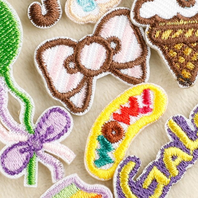 8 Pcs Ice Cream Iron On Patches Clothing Patches Lovely Bows Repair Patches Embroidery Patches for Bag Decoration