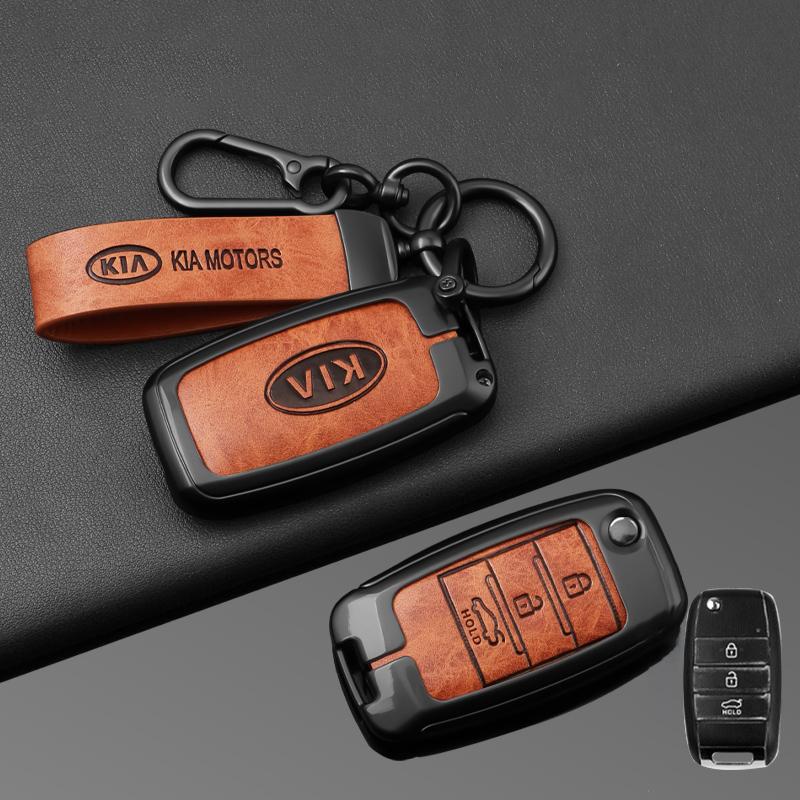 2026 Hot Car Sticker Alloy Car Flip Key Case Cover Shell Fob For KIA RIO 3 K2 K3 K4 K5 Sportege Picanto Optima Soul Ceed Sorento