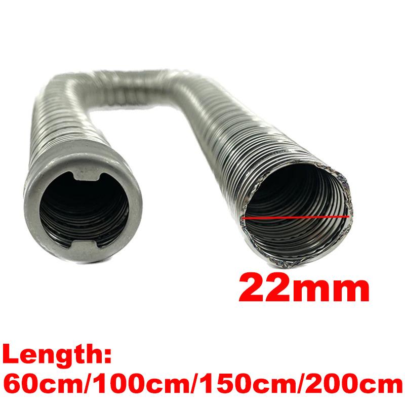 60-200cm 22mm Double Layer Exhaust Pipe Air Diesel Parking Heater Stainless Steel Tube Gas Vent Hose For Car RV Caravan Camper