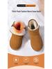 Schnalle Echtleder Schneestiefel - Herren- & Damen Winter Plüschgefüttert, Rutschfest, Verdickte Slipper Baumwollschuhe.