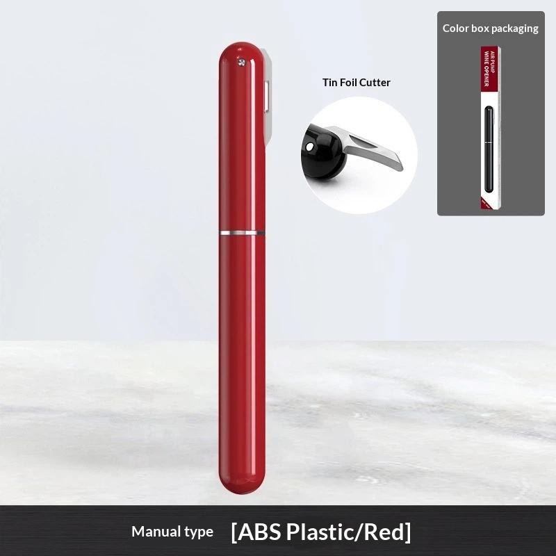 2-in-1 Luftpumpe Weinöffner Tragbar Stiftform ABS-Kunststoff Stift Luftdruck Rotwein Korkenzieher Küchenwerkzeuge Zubehör