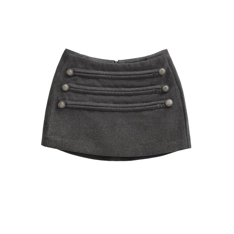 

Korean Style High Waist Woolen A-Line Mini Skirt - Women s Autumn/Winter Slim Fit Small темно-серого