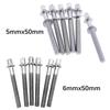6Pcs with Washers Drum Tension Rods M5 Drum Tight Screw New Drum Lug Bolts  for Jazz Drums Repair