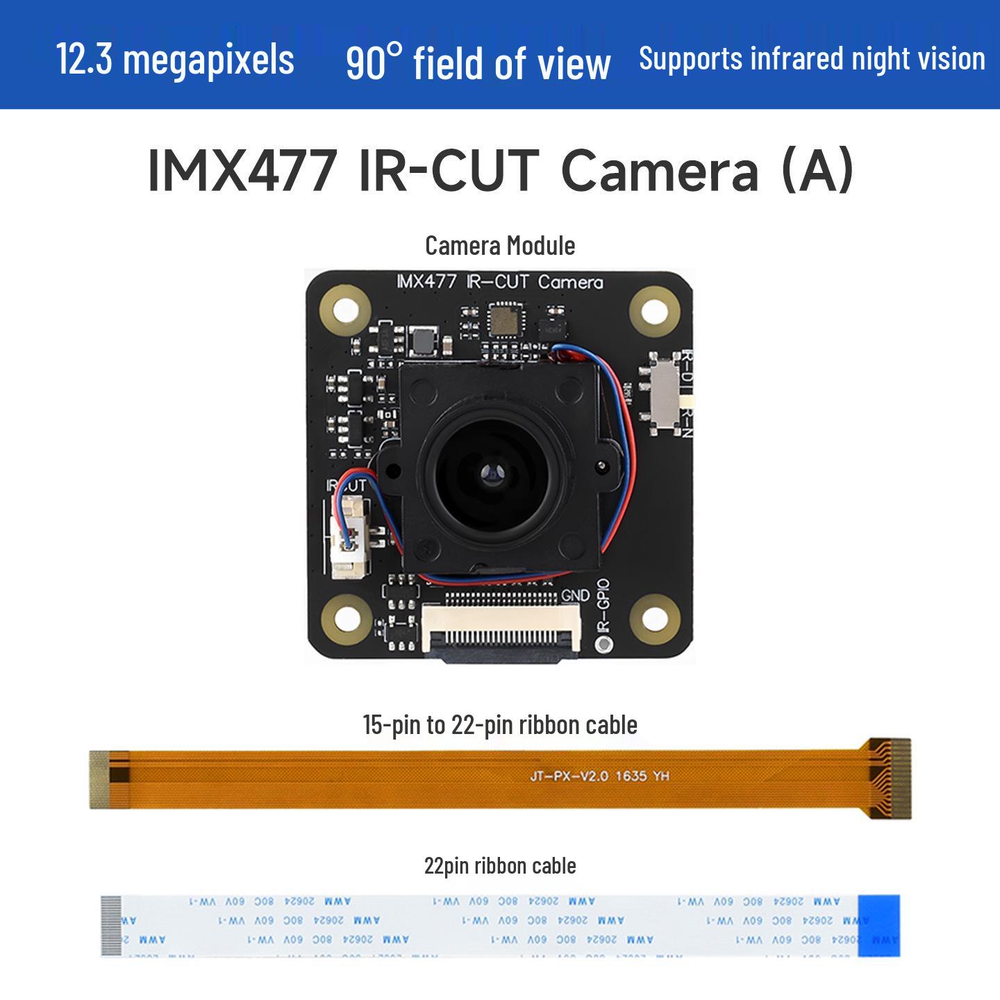 IMX477 IR-CUT Camera Module, 12.3MP, Compatible with Raspberry Pi IR-CUT Camera (A)