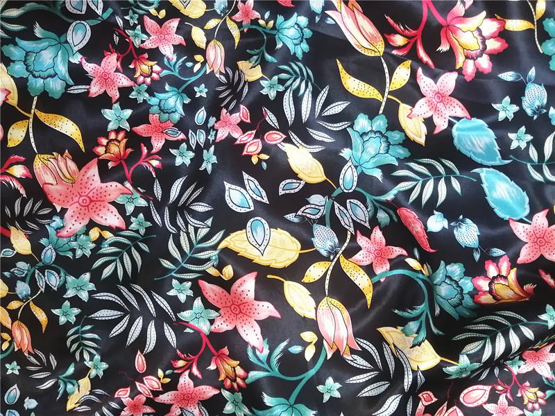 Tessuto di Raso di Seta Floreale Grande per Cheongsam, Fodera e Nastro per Copricapo