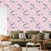 Sleeping Unicorns Wallpaper In Front of Stars and Hearts for Living Room and Bedroom 50x1000