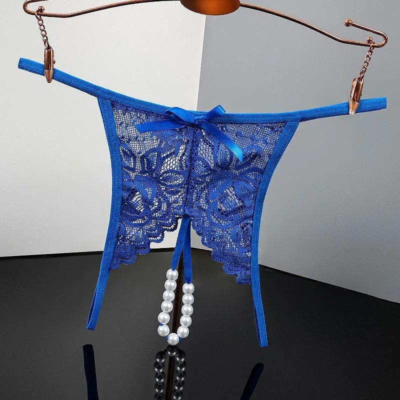 Damen Intimwäsche Sexy Slips Niedrige Taille Erotische Tangas Spitze Transparent Sex Slips Damen Verführung Offener Schritt Flirty Unterwäsche