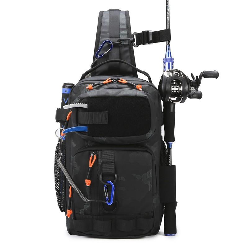 Waterproof Fishing Tackle Bag Spinning Rods Lure Gear Storage Outdoor Single Shoulder Crossbody