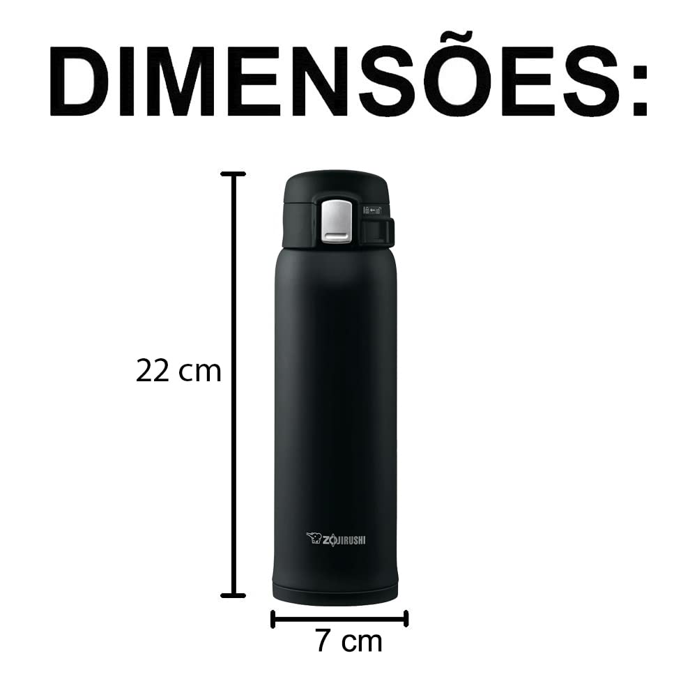 Zojirushi (ZOJIRUSHI) Direct Drinking Stainless Steel Mug, 480ml, Black, Lightweight, SM-SA48-BA