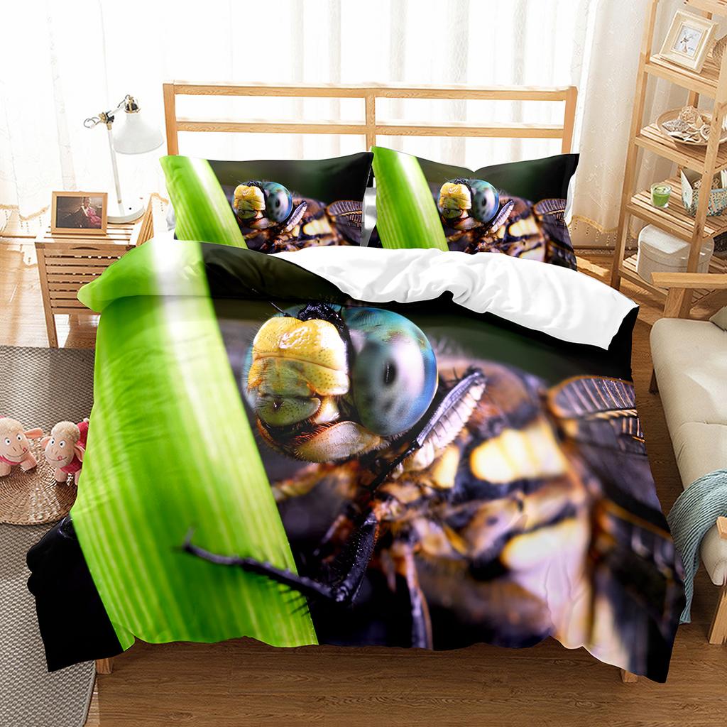Spider Insect King Queen Duvet Cover Cute Microscopic Animal Bedding Set Natural Creatures Quilt Cover Polyester Comforter Cover