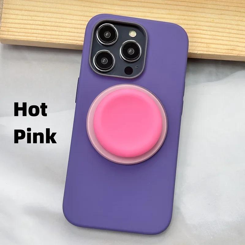 New Korea INS Style Macaron Color Silicone Round Pattern Strong Magnetic Griptok Bracket Desktop Holder For IPhone 17 Pro Max
